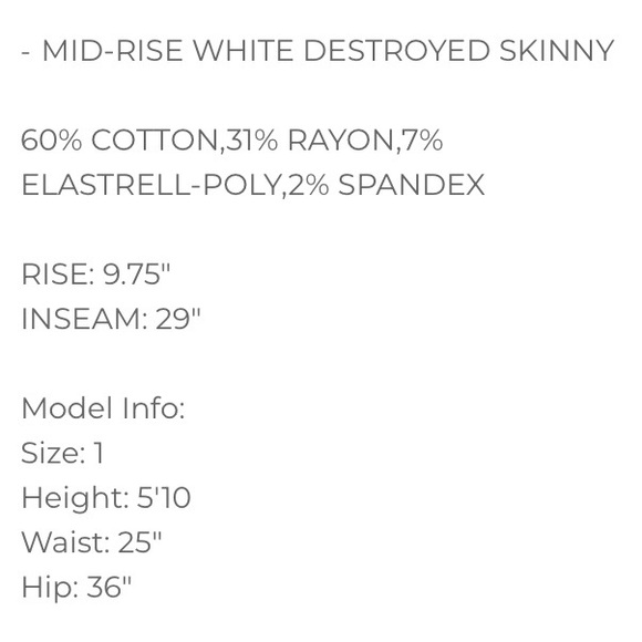 JUDY BLUE | Mid-Rise White Destroyed Skinny Jeans - Style #82280 NWT - Picture 6 of 7